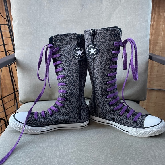 Converse All Star Chuck Taylor RARE Calf High sneaker Zip Junior US Size 1 - Picture 3 of 9